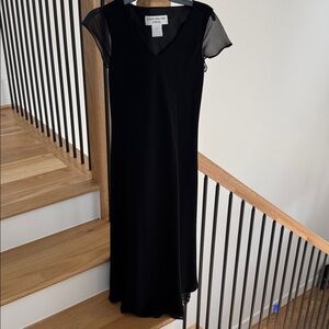 Black Dress with Sheer Sleeves by Jones New York